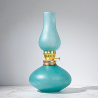 Lampe à huile en cristal vert clair de style arabe, porte-bougie pour la décoration de la maison, cadeau du Ramadan