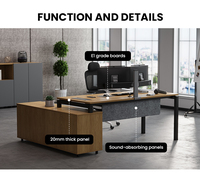 Bureau de direction en L de luxe au design moderne, réglable en hauteur, en bois, avec tiroirs, pour vente en gros directe usine