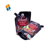 Sachets souples à bec verseur en aluminium brillant imprimés sur mesure pour confiture et sauce, pochettes Doypack à bec verseur