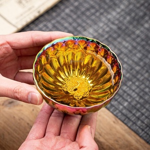 ถ้วยชงชาเคลือบทองคำเปลี่ยนสีในเตาเผาเซรามิกจีนทำมือของอาจารย์หลิว กัวลัน สำหรับชงชา กังฟู ชิมชา และดูแลสุขภาพส่วนบุคคล - Product Image 4