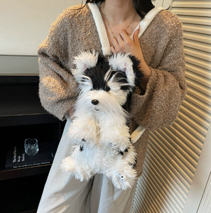 Emulation Schnauzer Plush Backpack Custom Lifelike <strong>Animal</strong> Shaped Backpack Fashion <strong>Bag</strong> for Girl Gift Toy - Product Image 5