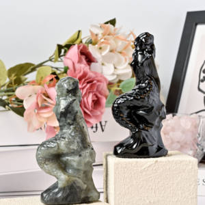 Handmade Natural Crystal Mermaid Carving - Polished Gemstone Figurine for Home Decor & Gift Wholesale - Product Image 5