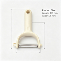 Éplucheur de pommes de terre ergonomique en plastique PP avec poignée, trou de suspension, lame en acier inoxydable, conception intelligente, nettoyage facile, rangement soigné, multi-usages