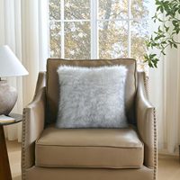Housse de coussin décorative noire et blanche 18x18 pouces, lot de 2, housses de coussin texturées en fausse fourrure de renard douce et moelleuse