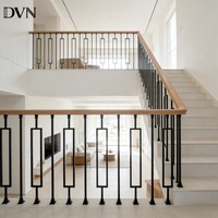 Balustre rectangulaire moderne en fonte noire mate, 1/2 pouce carré, pour escaliers intérieurs de villa