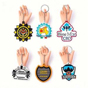Porte-clés en PVC transparent Logo personnalisé Logo en caoutchouc 2D 3D Cartoon Porte-clés en PVC souple - Product Image 1