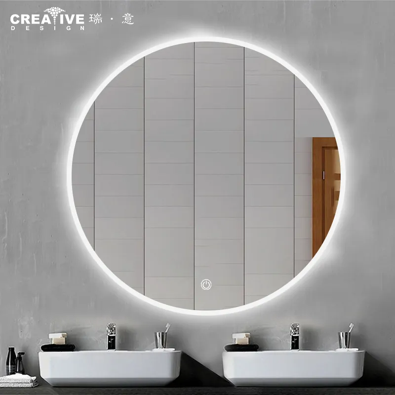 Vanity mirror with lights Bathroom Modern Wall-mounted Mirror front lamp Anti-fog High Definition Round Smart Led Mirror