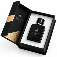 Boîte cadeau cosmétique magnétique haut de gamme en carton écologique personnalisée avec doublure en éponge pour crème pour le visage, crème pour les yeux, emballage de parfum noir