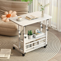 2025 chaud étudiant étude blanc hauteur réglable moderne bureau d'ordinateur en bois avec roues mobiles support pour ordinateur portable vente