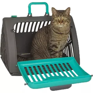 Jaula Triangular de plástico para perros y gatos, jaula transpirable de alta calidad para mascotas, de viaje, resistente, para exteriores