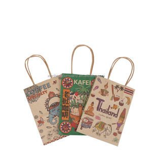 Confezionamento per la spesa al dettaglio biodegradabile riciclato fast food su misura porta via vestiti che confezionano sacchetti di <span class=keywords><strong>carta</strong></span> kraft - Product Image 1