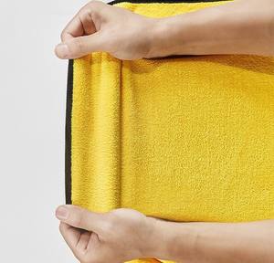 Mercan polar araba havluları-İç/dış Logo baskılı kozmetik kapları için kalın emici tüy bırakmayan temizlik bezleri - Product Image 3