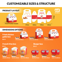 Seau personnalisé écologique de 64 oz, 150 oz, 170 oz pour poulet frit, seaux en papier jetables de grande taille pour poulet frit avec couvercle