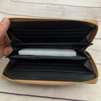 Dompet Panjang Wanita Vintage Multifungsi dari Kayu dan Kulit Vegan dengan RFID Blocking, Resleting, dan Bahan Gabus,  Tas Clutch Besar, Logo Custom, Tempat Koin