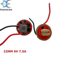 Carte pilote LED DIY 22MM Super High Current 7500mA 6V (entrée 6-12V) pour carte de circuit imprimé de lampe de poche LED XHP70.3