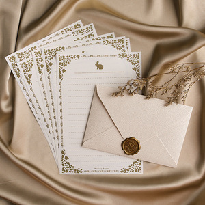 <span class=keywords><strong>Enveloppe</strong></span> en papier texturé velours lin vintage de luxe Emballage de carte cadeau personnalisé <span class=keywords><strong>Enveloppe</strong></span> de mariage bijoux avec timbre de sceau de cire carte - Product Image 4