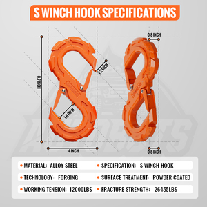 Gancho de Remolque de Alta Calidad AUTOBOTS para Cabrestante, Correa de Trinquete para Cabrestante, Gancho de Cabrestante Reforzado con Gancho Plano para Remolque - Product Image 3