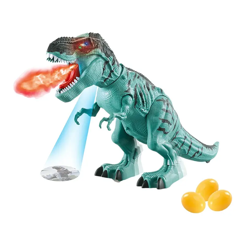 Jurassic döşeme yumurta Tyrannosaurus Rex çocuk yürüyüş püskürtme projeksiyon t-rex plastik elektrikli dinozor oyuncaklar hafif ses ile