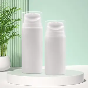 Botol kosmetik plastik PP tekan putih bulat, 30ml 50ml 80ml 200ml 100ml 150ml botol Losion akrilik