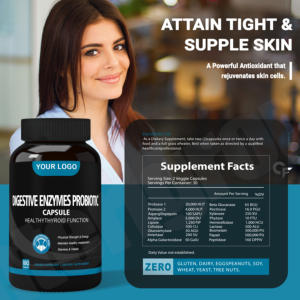Cápsulas de enzimas digestivas probióticas vegetarianas soporte digestivo suplementos OEM - Product Image 5