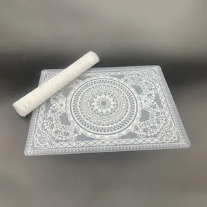 Custom Color Luxury Full Vintage Printing Silicone Dinning Table Mats