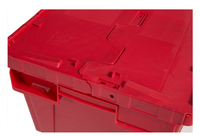 Conteneur en PP avec couvercle attaché TSS-TBX, écologique, coloré, empilable, emboîtable, capacité de charge de 45 L, 30 kg, boîtes personnalisées imprimées en soie