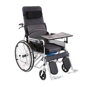 Steel Pipe Foldable Seat Adjustable Wheelchair