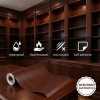 Película Decorativa con Diseño de Madera de Roble, Vinilo Impermeable con Certificación REACH para Revestimiento de Mamparas de Oficina y Mejora de Superficies de Muebles
