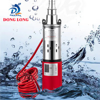 Pompe à Eau Submersible Centrifuge DL Fabriquée en Chine, Haute Pression 12V DC, avec Turbine à Vis pour Puits Profond, Hauteur de Refoulement de 50m et Moteur DC