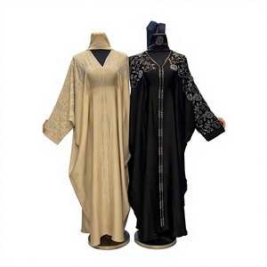 Wholesale Custom Adults Islamic Luxury Stylish Women Muslim Dress Dubai Ruffle Long Sleeve Anti-Wrinkle Handmade Silk <b>Abaya</b> - Product Image 1