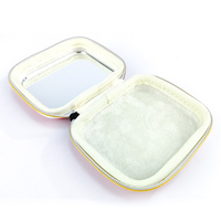 Étui de maquillage professionnel en EVA imperméable personnalisé, mini sacs en velours, trousse de toilette pour femmes, fermeture éclair, miroir LED