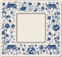 Tapis de mahjong imperméable en mutispandex de 31,5 pouces avec sac de rangement noir, motif Chinoiserie Tigre Bleu et Blanc, en stock, antidérapant