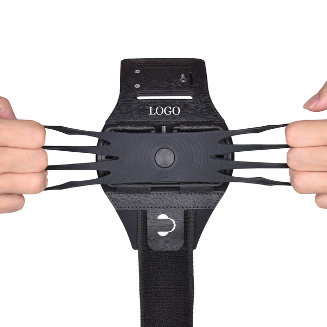 Custom Logo Rotating Arm Band Wristband Phone Holder, Rotatable Sport Armband for iPhone 15/14/13/Pro All 4-6.7 Inch Smartphones