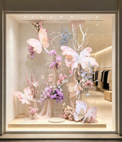 G-061 Composant de scène papillon en papier Macaron Rêveur, accessoire de présentation pour atrium intérieur, mariage, gala, spectacle à thème de marque