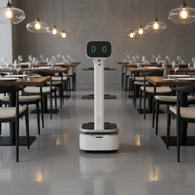 Intelligent Food Delivery Robot 45kg Payload 3 Trays Laser & Visual Navigation 8h Runtime for Restaurants