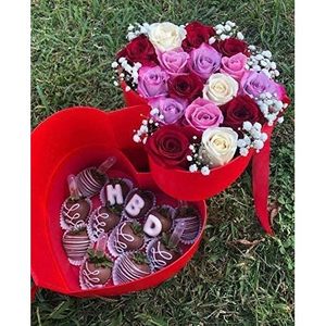 Valentine's Day Tired Heart Shaped Flower <b>Box</b> <b>Red</b> Cardboard With Lid For Holiday Gift Set - Product Image 3