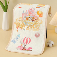 Serviette pour enfants, style européen-américain, écologique, pur coton, gaze à quatre couches, imprimé de dessins animés, serviette pour le visage, petite