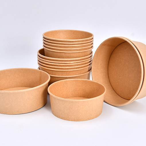 36Oz ODM/OEM Embalagem Round Brown Biodegradable Sustainable Salad Fast Kraft Edible Packaging Manufacturer Suppliers