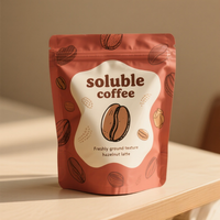 Sac d'emballage en plastique de papier kraft recyclable personnalisé étanche à l'humidité pochette debout pour les grains de café en poudre
