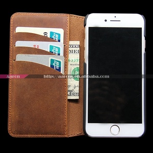 EMF đứng New Arrival Luxury Retro thực da lật Bìa Wallet điện thoại di động Trường hợp với chủ thẻ <span class=keywords><strong>IQOS</strong></span> cho Iphone 6 7 8 XS - Product Image 4