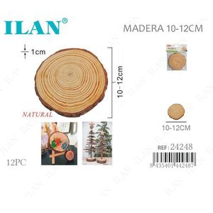 Base in legno ILAN 10-12 cm rotonda naturale per artigianato e decorazioni - Product Image 1