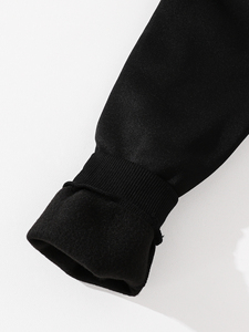 <span class=keywords><strong>Pull</strong></span>-over décontracté en <span class=keywords><strong>maille</strong></span> à manches longues avec cordon de serrage, imprimé respirant pour femmes, couleur unie, noir, pour l'hiver/le printemps - Product Image 4