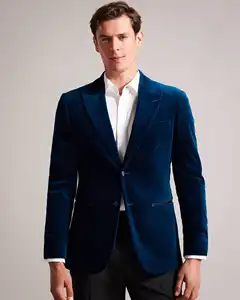 Costume en satin pour <span class=keywords><strong>homme</strong></span> sur mesure ODM 2024, <span class=keywords><strong>blazer</strong></span> en velours <span class=keywords><strong>noir</strong></span> pour marié, coupe ajustée, smoking à deux boutons, pantalon inclus - Product Image 6
