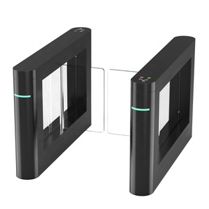 Tourniquet à passage rapide Slim Speed Gate, barrière en verre pivotante, contrôle d'accès optique, passage rapide, reconnaissance faciale RFID, design moderne noir - Product Image 4