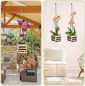 <span class=keywords><strong>Pot</strong></span> de fleurs <span class=keywords><strong>suspendu</strong></span> carré moderne en bois émaillé <span class=keywords><strong>pour</strong></span> orchidées artificielles, personnalisable, <span class=keywords><strong>pour</strong></span> intérieur/extérieur, vente en gros - Product Image 3