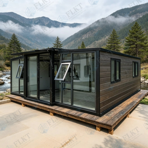 FLKT Chambre <span class=keywords><strong>de</strong></span> conteneur moderne <span class=keywords><strong>de</strong></span> luxe préfabriquée extensible, structure en acier, résistante aux cyclones, au vent et aux tremblements <span class=keywords><strong>de</strong></span> <span class=keywords><strong>terre</strong></span> - Product Image 5
