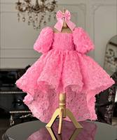 Haute Basse Fleur Fille Robes Floral Personnalisé Première Communion Robe Robes De Fête D'anniversaire Pour Les Photos Shoot
