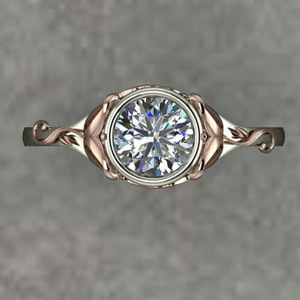Anello Bicolore con Finitura a Specchio per Donne, Elegante Accessorio da Dito per Proposte e Matrimoni, Regalo alla Moda - Product Image 2