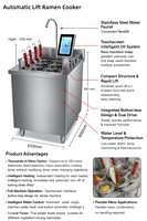 Marmite de Cuisson Automatique en Acier Inoxydable à Contrôle Intelligent Électrique/Gaz pour Pâtes, Nouilles et Ramen, avec Cuve à Double Enveloppe