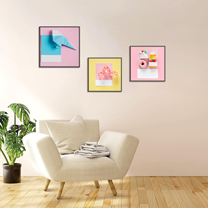 Modern Black Aluminum <strong>Photo</strong> <strong>Frame</strong> Flat Edge Wall <strong>Mount</strong> for Framed Prints Wall Art Home Living Room Office Gallery Decor - Product Image 2
